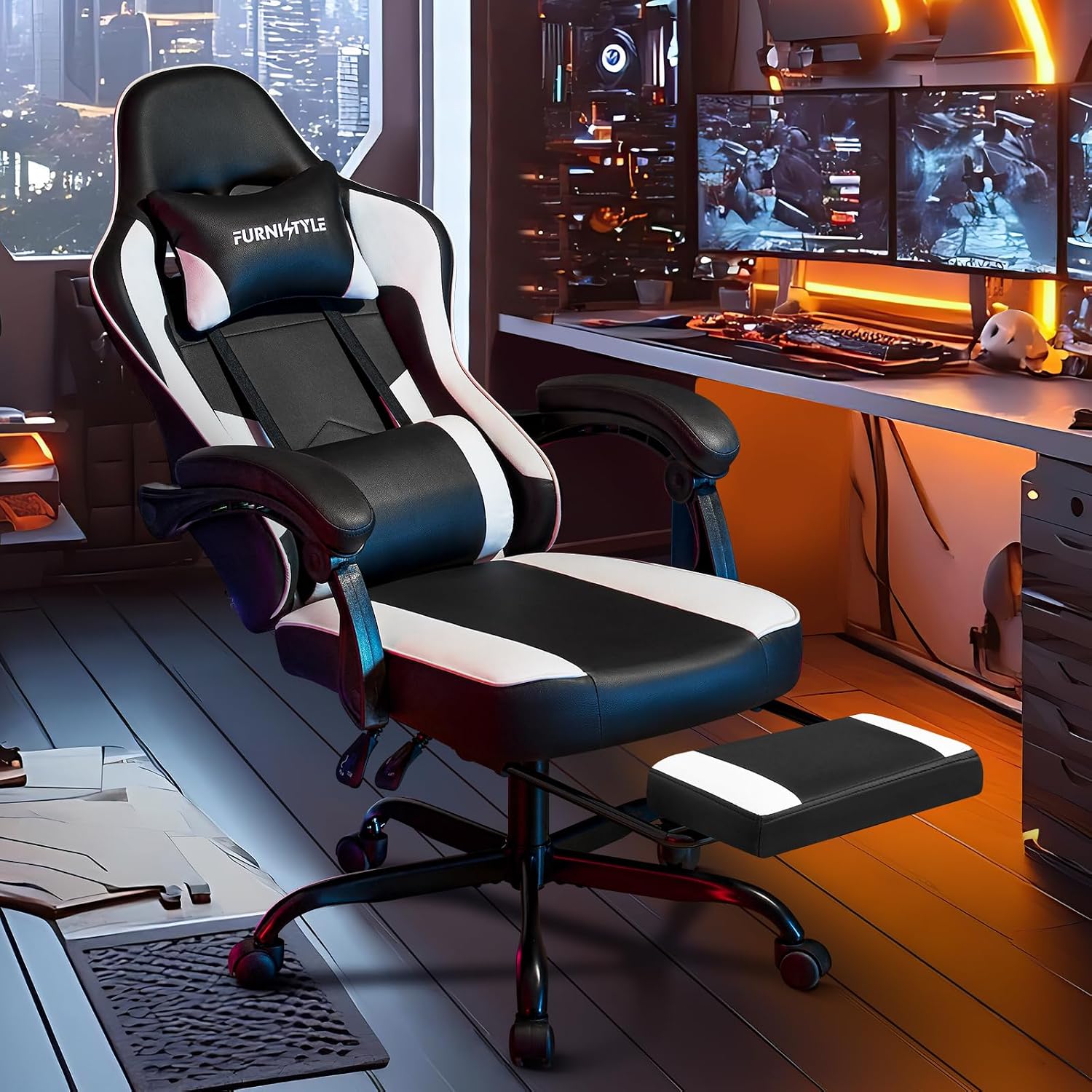 Gaming Chair with Footrest, Vi - đánh giá và giá Video Gaming & Esports Usd Acc